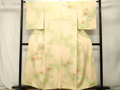 平和屋着物■訪問着　刺繍　枝椿　暈し染め　正絹　逸品　CABL3987ev