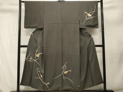 平和屋着物■訪問着　駒刺繍　琵琶花文　金彩　正絹　逸品　CABL3991ev