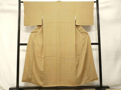 平和屋着物■上質な小紋　籠目文様　正絹　逸品　CABL3993ev