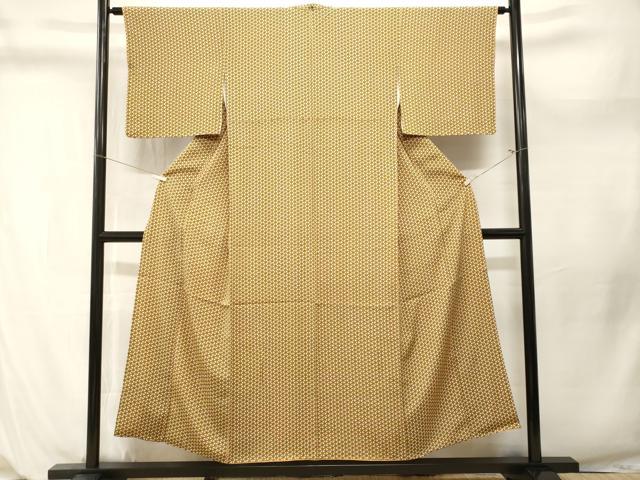 平和屋着物■上質な小紋　籠目文様　正絹　逸品　CABL3993ev