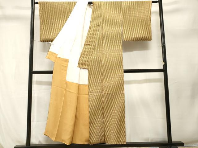 平和屋着物■上質な小紋　籠目文様　正絹　逸品　CABL3993ev