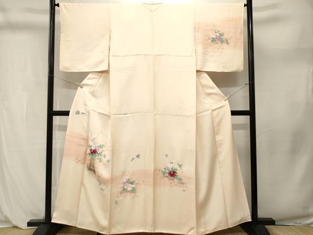平和屋着物■訪問着　竹　草花文　暈し染め　金銀彩　正絹　逸品　CABL3995ev