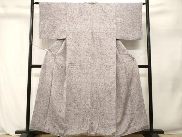 平和屋着物■上質な小紋　孔雀文　切嵌鳳凰更紗花文　正絹　逸品　CABL3996ev