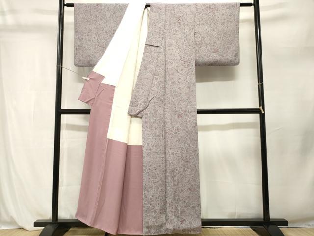 平和屋着物■上質な小紋　孔雀文　切嵌鳳凰更紗花文　正絹　逸品　CABL3996ev