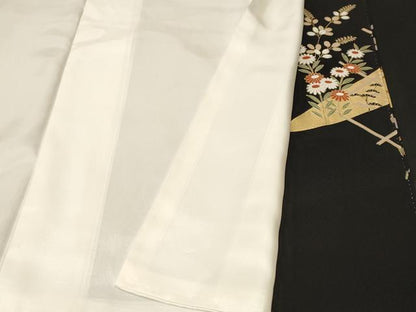 平和屋着物■豪華黒留袖　駒刺繍　几帳破れ色紙草花文　金彩　正絹　逸品　CABL3998ev