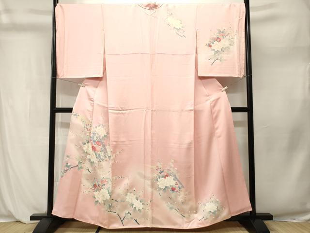 平和屋着物■訪問着　枝花文　暈し染め　正絹　逸品　CABL3999ev