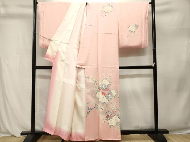 平和屋着物■訪問着　枝花文　暈し染め　正絹　逸品　CABL3999ev