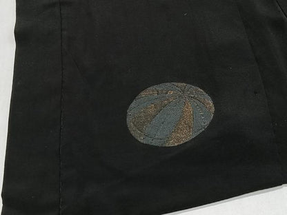 平和屋着物＃羽織　寿光織　動物文　黒地　銀糸　正絹　逸品　CABL4005ua