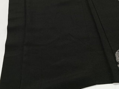 平和屋着物＃羽織　寿光織　花鳥文　黒地　金銀糸　正絹　逸品　CABL4017ua