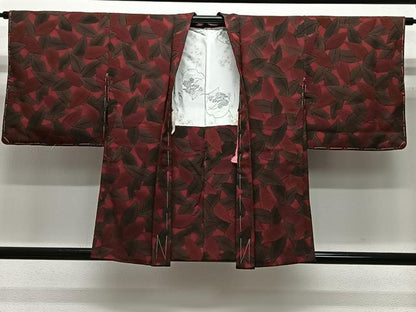 平和屋着物＃羽織　地紋起こし　葉尽くし　正絹　逸品　未使用　CABL4021ua