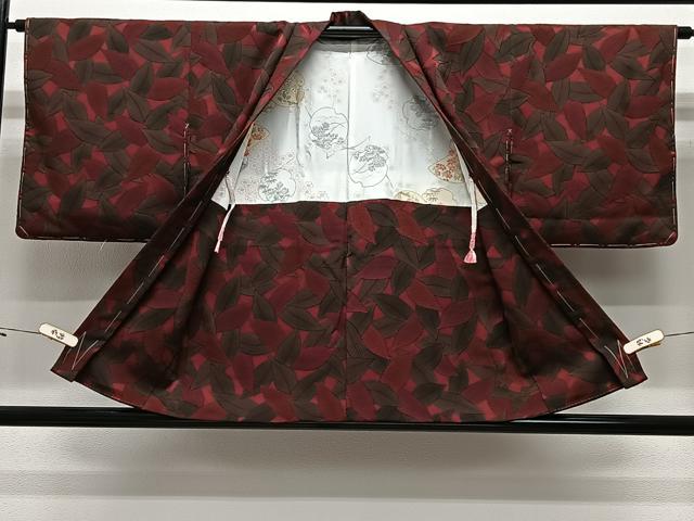 平和屋着物＃羽織　地紋起こし　葉尽くし　正絹　逸品　未使用　CABL4021ua