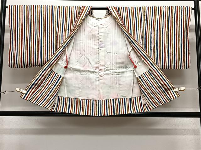 平和屋着物＃羽織　ろうけつ染め　縞　正絹　逸品　CABL4025ua