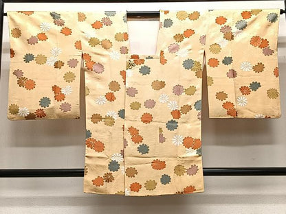 平和屋着物＃道行コート　地紋起こし　舞花文　正絹　逸品　CABL4036ua