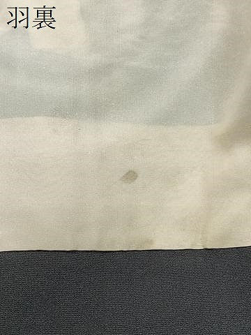 平和屋着物＃羽織　寿光織　草花文　黒地　金銀糸　正絹　逸品　CABL4038ua