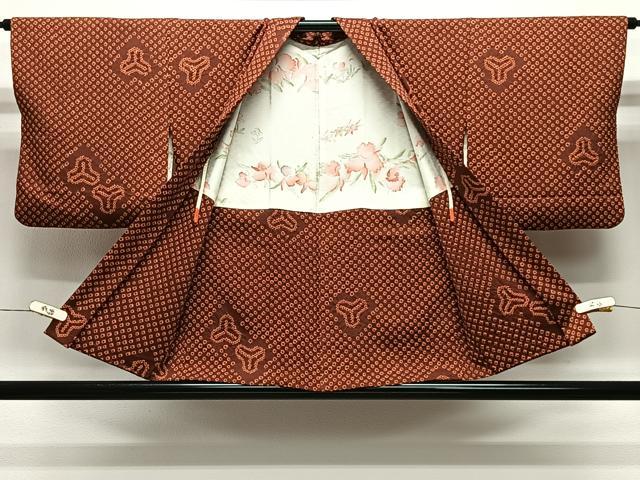 平和屋着物＃羽織　総絞り　毘沙門亀甲　正絹　逸品　CABL4040ua
