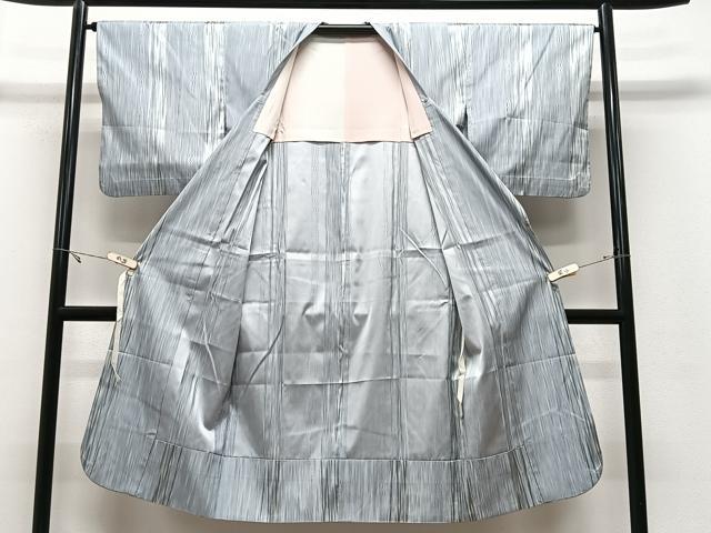 平和屋着物＃道行コート　雨コート　霞文　正絹　逸品　CABL4041ua
