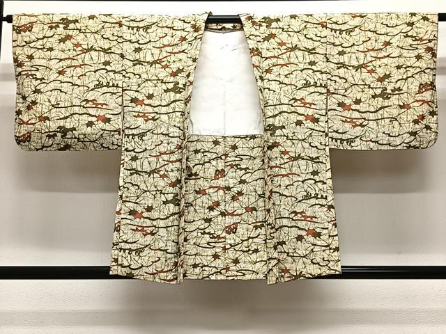 平和屋着物＃羽織　蔦の葉文　正絹　逸品　CABL4043ua