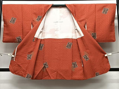 平和屋着物＃道行コート　色紙重ね草花文　金彩　正絹　逸品　未使用　CABL4045ua
