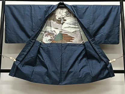平和屋着物＃男性　本場大島紬　長羽織　100亀甲　総詰め　正絹　逸品　CABL4050ua