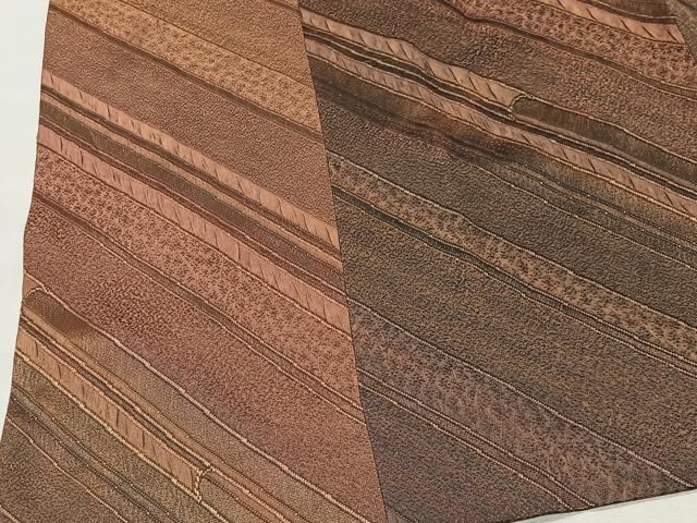 平和屋着物＃道行コート　増尾修興　斜線文　暈し染め　ロング丈　正絹　逸品　CABL4051ua