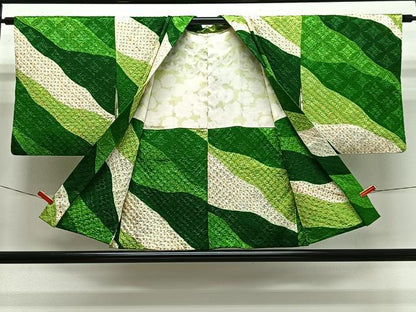 平和屋着物＃羽織　絞り　斜線文　正絹　逸品　CABL4055ua