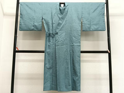 平和屋着物＃道中着　青磁色　ロング丈　洗える着物　CABL4057ua