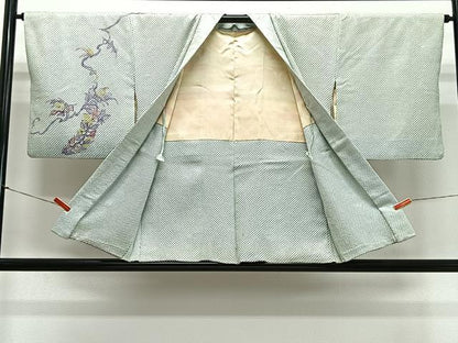 平和屋着物＃羽織　総絞り　蔦の葉文　正絹　逸品　CABL4058ua
