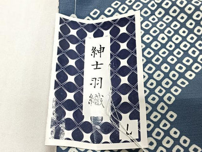 平和屋着物＃男性　長羽織　流水草花文　キングサイズ　洗える着物　未使用　CABL4063ua