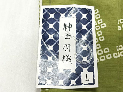平和屋着物＃男性　長羽織　流水草花文　キングサイズ　洗える着物　未使用　CABL4066ua