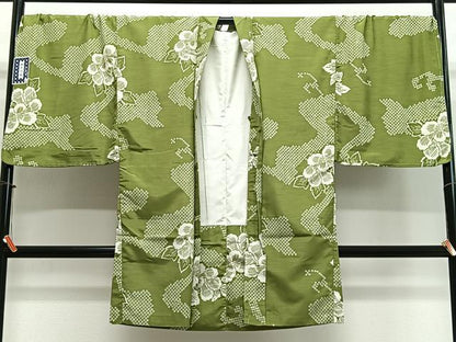 平和屋着物＃男性　長羽織　流水草花文　キングサイズ　洗える着物　未使用　CABL4067ua