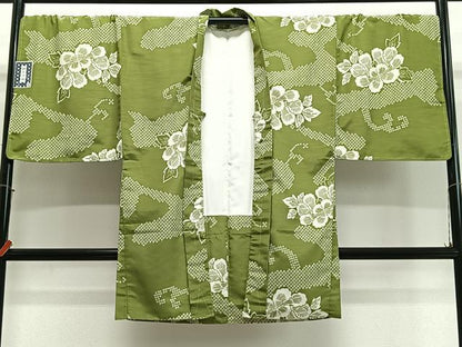平和屋着物＃男性　長羽織　流水草花文　キングサイズ　洗える着物　未使用　CABL4068ua