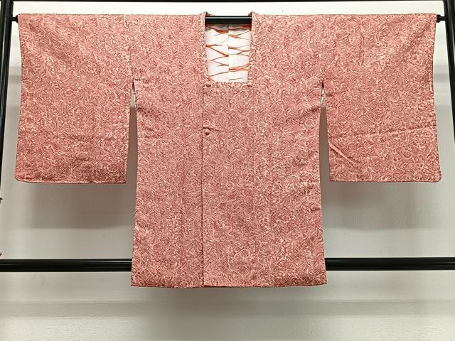 平和屋着物＃道行コート　草花文　正絹　逸品　CABL4075ua
