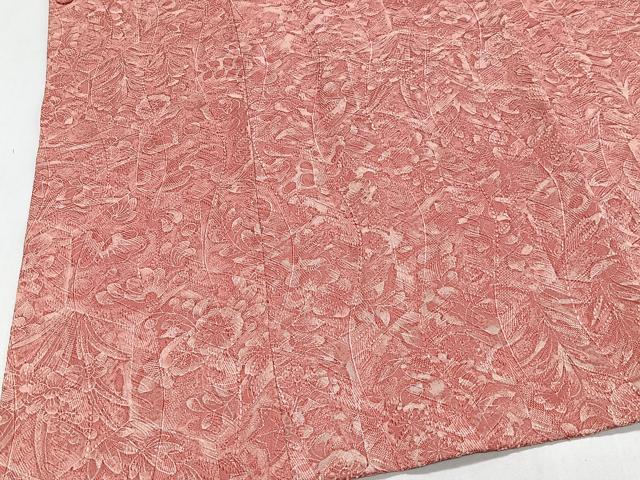 平和屋着物＃道行コート　草花文　正絹　逸品　CABL4075ua