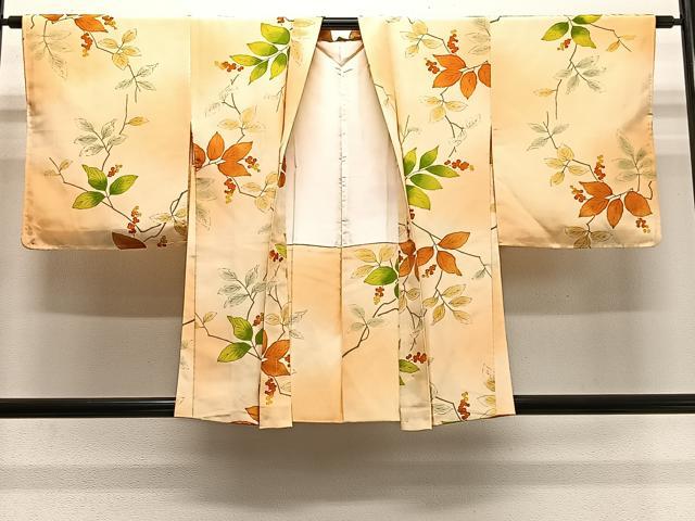 平和屋着物＃羽織　手描き　南天文　暈し染め　正絹　逸品　未使用　CABL4079ua
