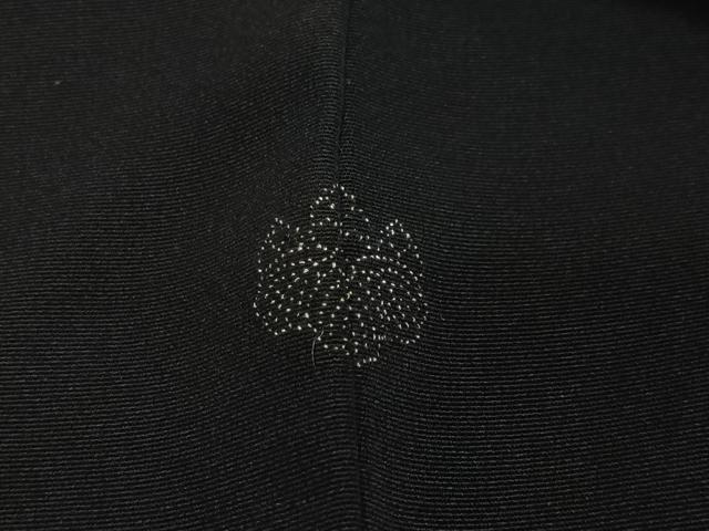 平和屋着物＃羽織　刺繍　枝松文　黒地　正絹　逸品　CABL4083ua