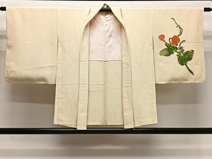 平和屋着物＃羽織　ろうけつ染め　草花文　正絹　逸品　未使用　CABL4085ua