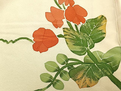 平和屋着物＃羽織　ろうけつ染め　草花文　正絹　逸品　未使用　CABL4085ua