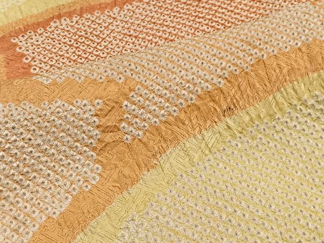平和屋着物＃羽織　総絞り　地紙文　正絹　逸品　CABL4087ua