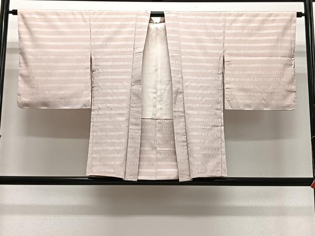 平和屋着物＃羽織　お召地　横段文　正絹　逸品　CABL4088ua