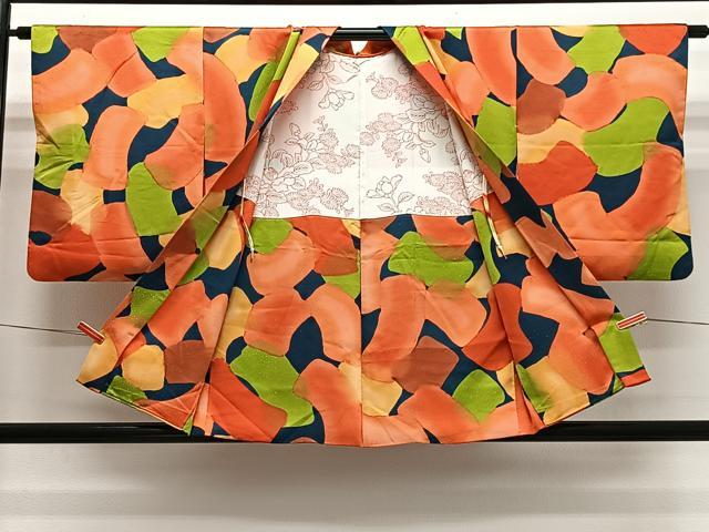 平和屋着物＃羽織　抽象文様　正絹　逸品　CABL4091ua