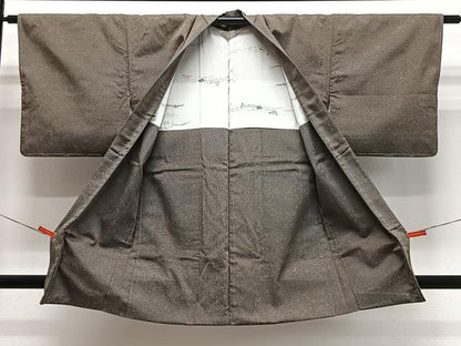 平和屋着物＃長羽織　お召地　霞文　正絹　逸品　未使用　CABL4093ua
