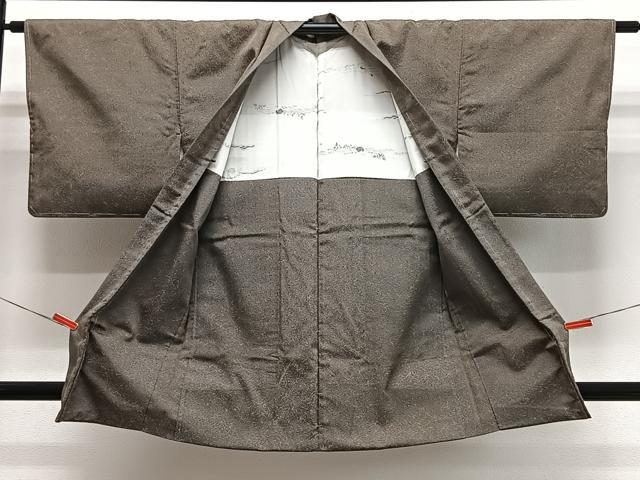 平和屋着物＃長羽織　お召地　霞文　正絹　逸品　未使用　CABL4093ua