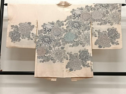 平和屋着物＃羽織　寿光織　舞花文　銀糸　正絹　逸品　CABL4094ua