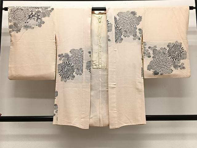平和屋着物＃羽織　寿光織　舞花文　銀糸　正絹　逸品　CABL4094ua