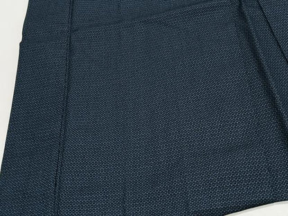 平和屋着物＃男性　長羽織　紬地　120亀甲　総詰め　正絹　逸品　CABL4101ua