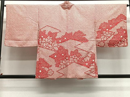 平和屋着物＃羽織　総絞り　草花文　正絹　逸品　CABL4102ua