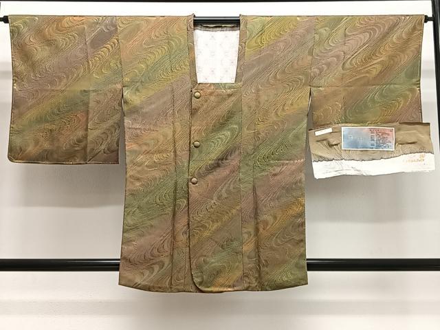 平和屋着物＃道行コート　松山康兵　流水地紋　証紙付き　正絹　逸品　未使用　CABL4107ua