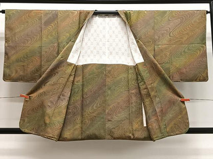 平和屋着物＃道行コート　松山康兵　流水地紋　証紙付き　正絹　逸品　未使用　CABL4107ua