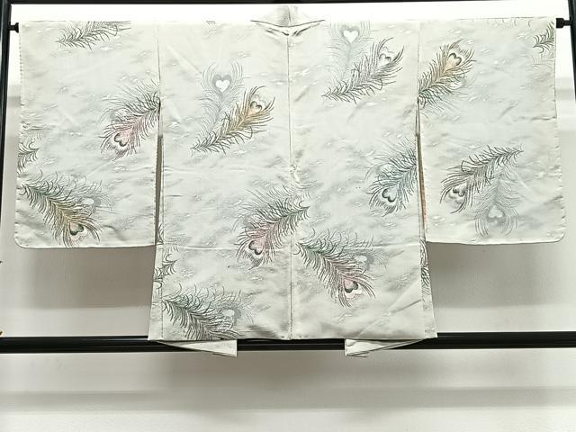平和屋着物＃羽織　寿光織　孔雀羽文　金銀糸　正絹　逸品　CABL4111ua