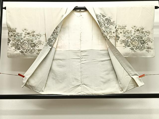 平和屋着物＃羽織　寿光織　草花文　金銀糸　正絹　逸品　CABL4112ua